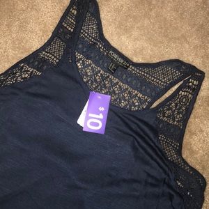 F21 navy blue tank top